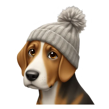 Dog with a beanie ￼ sticker