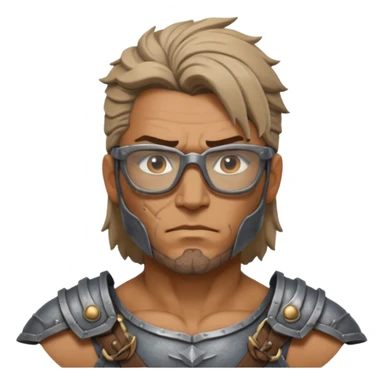 Glasses-Wearing wild Warrior bust sticker