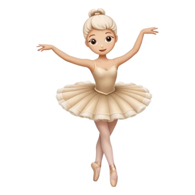 A whimsical cappuccino coffee with milk foam shaped like a ballerina in a tutu dancing on top sticker