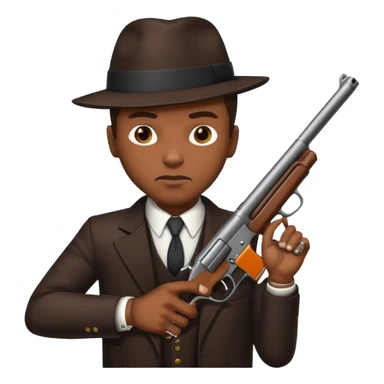 African American gangster terrorist with a gun sticker