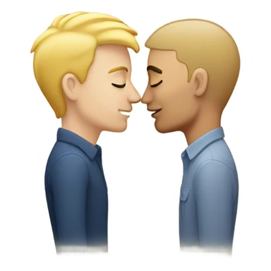gay blonde white man kissing a gay latin man  sticker
