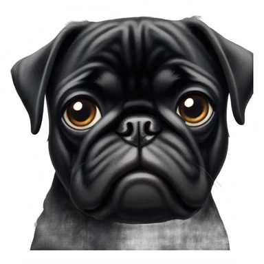 Black pug  and the words  “I’m sorry” sticker