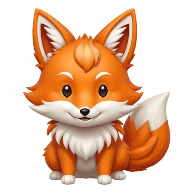 Happy cute nine tailed fox kitsune  sticker