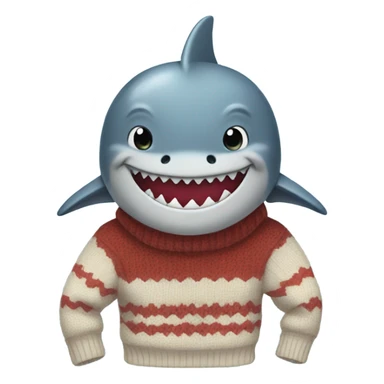 shark wearing a sweater sticker