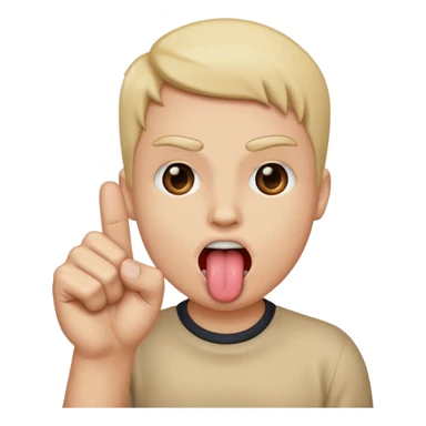 Tongue out face with one fist in front of face sticker
