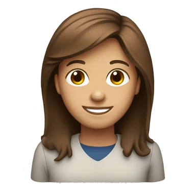 brown haired smiling person with laptop sticker