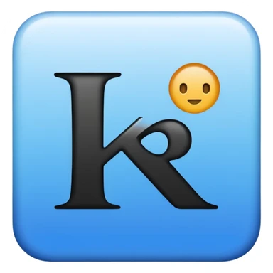 Please recreate an emoji with a square blue background that has the English letters ‘KR’ on it. sticker