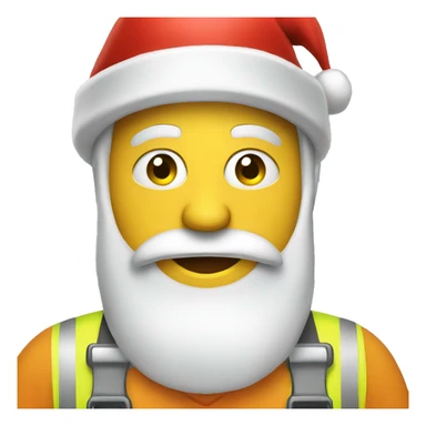 Construction Worker Emoji with santa claus' hat sticker