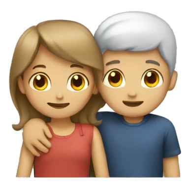 Boy and girl hugging  sticker