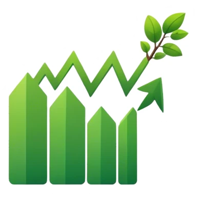 Minimalist emoji of a growth graph  sticker
