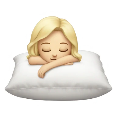 Blonde girl sleeping on a pillow sticker