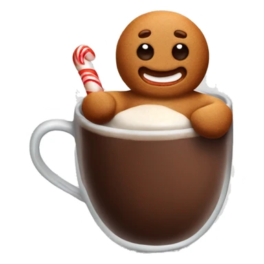 Gingerbread man sitting in hot chocolate sticker