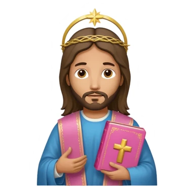 Jesus with a pink bible  sticker