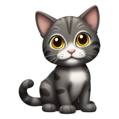 darker taby cat (not fat, big eyes) being playful , full body sticker
