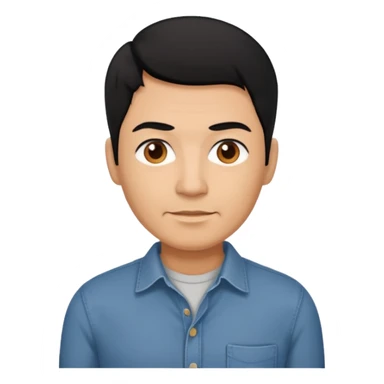 great job, now i would like a middle aged dark brown person with black hair on head in casual shirt sticker