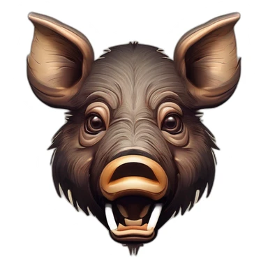 wild boar with tusks sticker