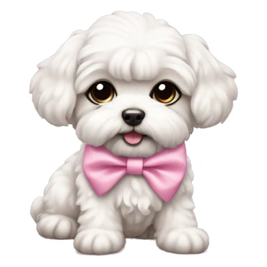 Schichon puppy pink bow  sticker