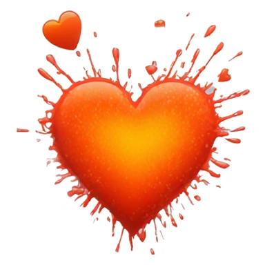 big splattered heart red glowing orange-red warmth love sticker