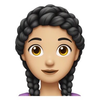 A girl with black hair in a braid sticker