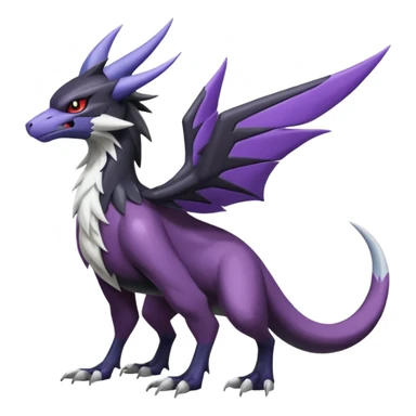 Shiny Noivern-Nargacuga-Mightyena-Silvally-Fakémon-hybrid-creature (full body)  sticker