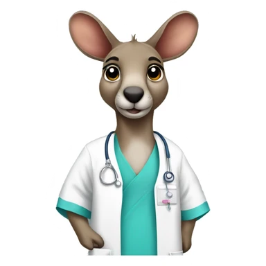 kangaroo in a hospital gown sticker