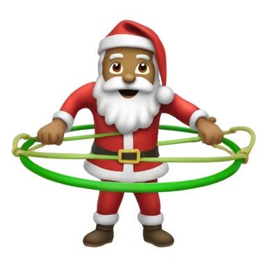 Santa hula hooping sticker