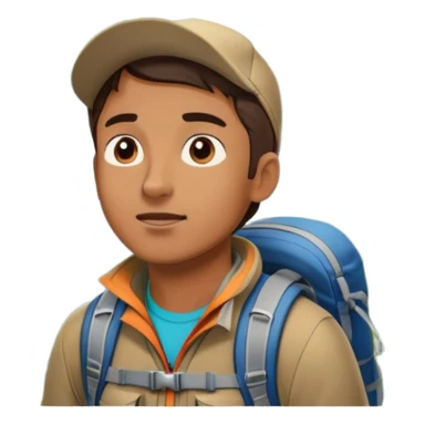 the man who want to clime moutain and sees the moutain from ground sticker