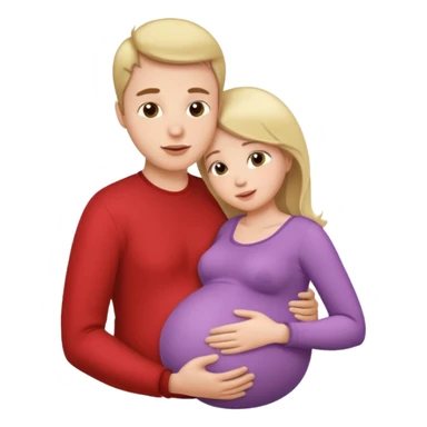 Femme enceinte homme fais bisous sur le ventre sticker