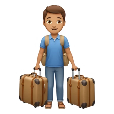 photorealistic tourists with a suitcase sticker