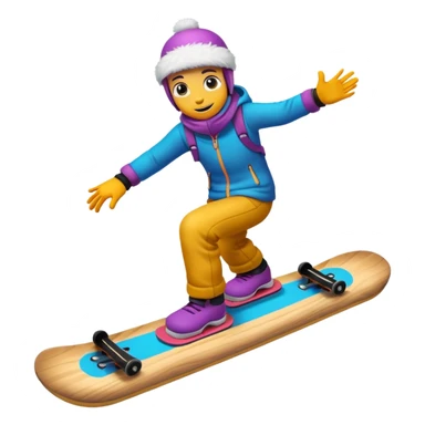 snow board,colorful, negative: character. sticker