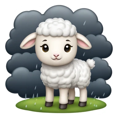 Little lamb with many thunderstorms  sticker