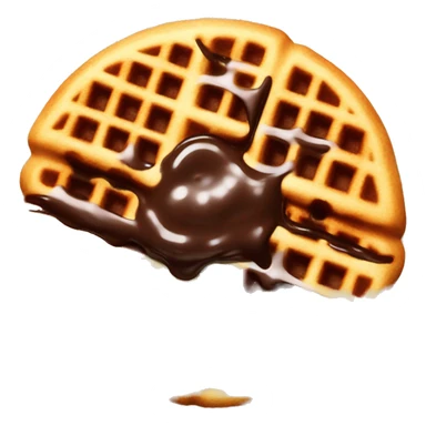 Waffle with chocolate sauce on top  sticker