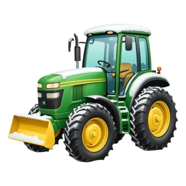 Big Green tractor with yellow blade pushing snow sticker