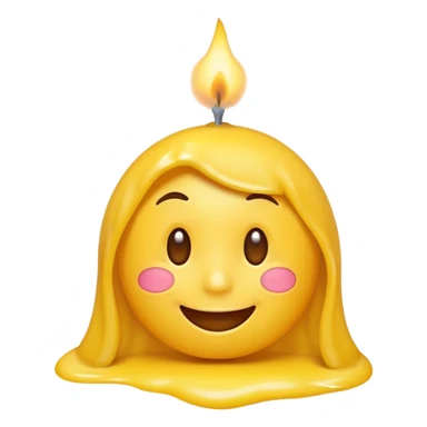Emoji souriant Avec goutte de sueur qui souffle une bougie sticker