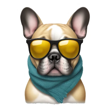 French bulldog wearing sunglasses and a scarf  sticker