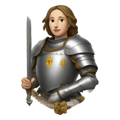 Joan of Arc in front of the coat of arms of the house of anjou sticker