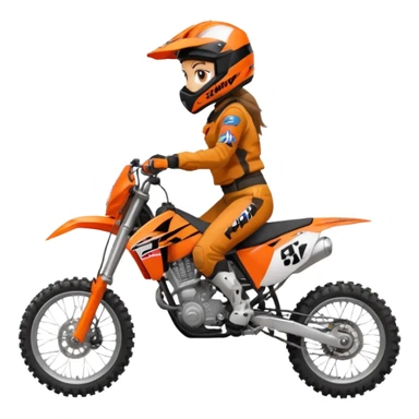 Motocross ktm orange dirt bike with 5”1’ girl on it sticker