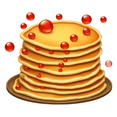 Pancake with red caviar sticker