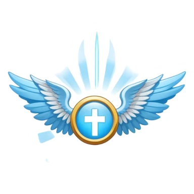 wings emblem holy saint light blue sticker