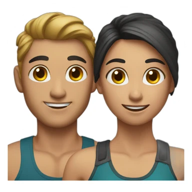 couple training together sticker