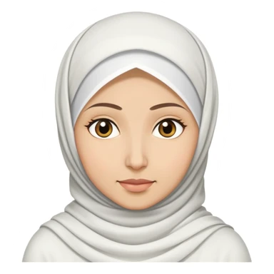 Muslim woman wearing all white hijab in sajdah sticker