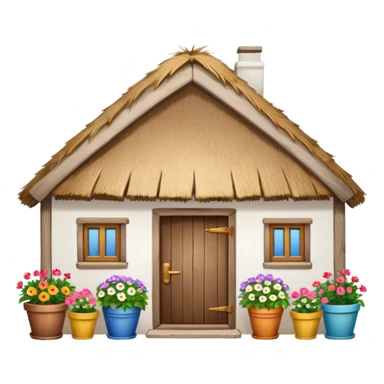 A Ukrainian peasant house with white walls sticker
