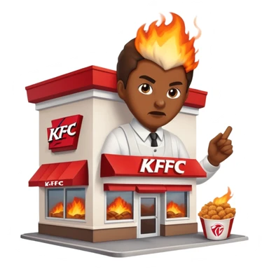 someone destroying kfc while the earth is on fire sticker