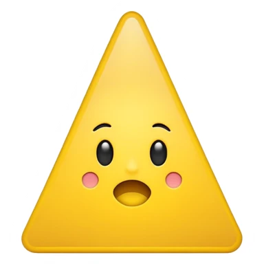 Emoji warning: yellow triangle, black exclamation mark, flat design, simple, emoji style. sticker
