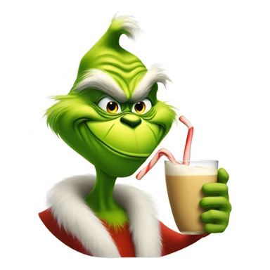 The grinch drinking a carton of eggnog sticker