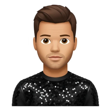 Ricky Martin with black sequin outfit sticker