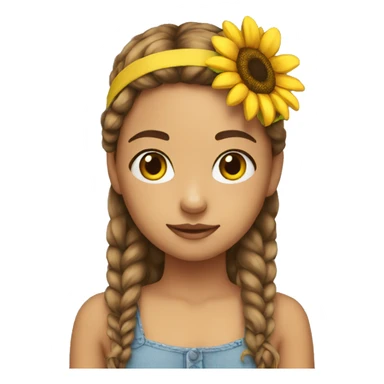 a girl with sunflower plushie head band sticker
