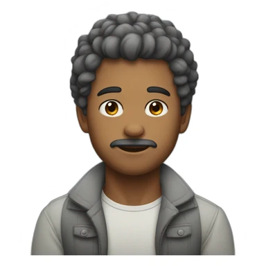 muchacho pelo gris sin barba ni bugote con un pastel sticker