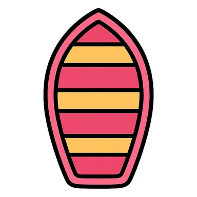 classic pink wooden rowing boat sticker