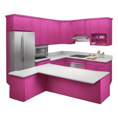 Isolated realistic magenta kitchen counter sticker